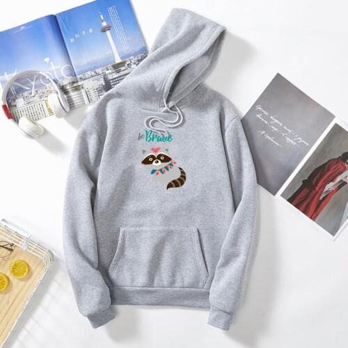 Animal Cartoon Graphics Print Casual Friends BE BRAVE Series Kawaii Oversized Hoodie Warm Sweatshirt Harajuku Womens Jacket