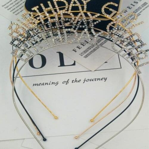 Xuanpai birthday girls English letter hair band headdress, wearing crown headdress for birthday party