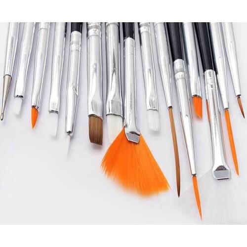 15Pcs/Set Professional Nail Painted Pen Sets Manicure Lovers Fingernail Light Treatment Painted Brush Nail Art Tools