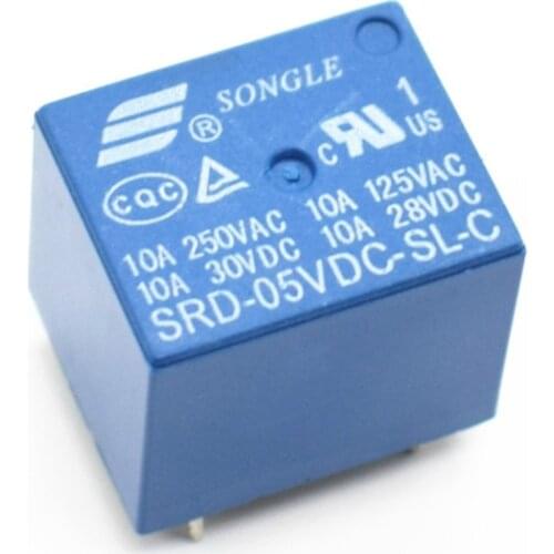 Power Relays PCB Type SRD-05VDC-SL-C 5V 10A 250VAC 5PIN T73