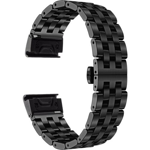 20 26mm Watchband Strap for Garmin Fenix 6X Pro /6X Sapphire / 5X PlusWatch Quick Release Stainless steel replcement Wrist Band