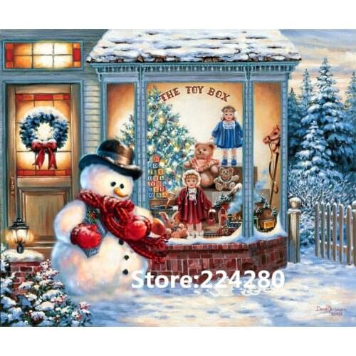 Needlework,Aide Cross stitch,14CT Unprinted for Embroidery kits Doll Snowman cartoon Art Cross-Stitching,DIY Handmade home decor