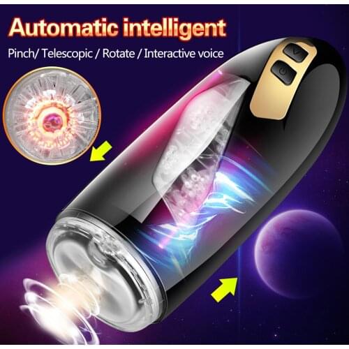 Sex Machine Intelligent Telescopic Rotating Aircraft Cup Induction Clip Suction Bed Male Masturbation Sex Toys For Man Massage