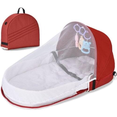 Folding Convenient Outdoor Travel Breathable Prevent Sun Exposure Infant Bed Baby Bionic Isolation Mosquito Newborn Crib Kids