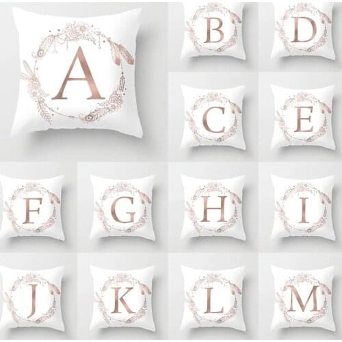 Modern Creative English Alphabet Garland Floral Print Cushion Cover Hot Polyester 18" Pillow Case Sofa Couch Chair Throw Pillows