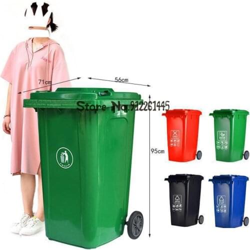 Outdoor Trash Can, Large-capacity Classification, 240l Liters, Large Commercial, Sanitation Outdoor 120l Community Box With Lid
