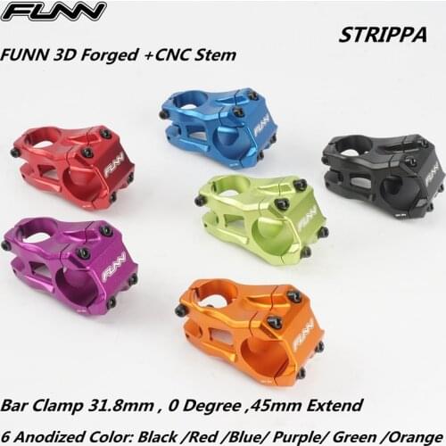 FUNN STRIPPA 3D FORGED MTB Mountain Bike Bar Clamp 31.8MM 45MM Extend Steer Size 28.6MM ENDURO Dirt Jump AM XC Bicycle Stem
