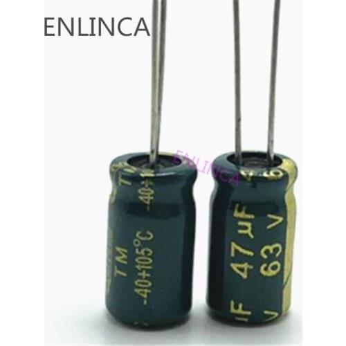 20pcs/lot Q07 high frequency low impedance 63V 47UF aluminum electrolytic capacitor size 6*12mm 47UF 20