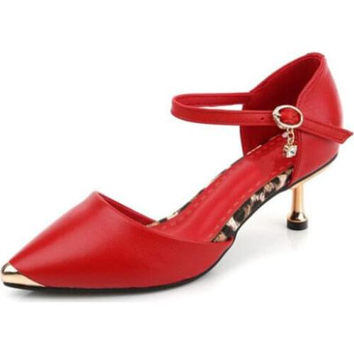 2020 New Summer Pointed Side Air Genuine Leather Sandals Fashion Elegant Charm Fine High Heel Sandals Temperament Women Sandals