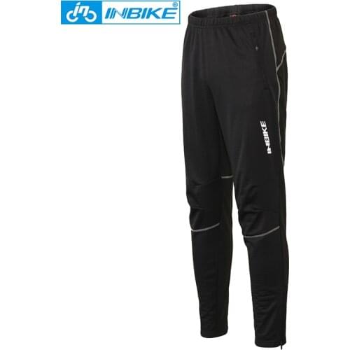 INBIKE Winter Cycling Pants Men Fleece Sport Reflective Trousers Keep Warm Thermal Bicycle Bike MTB Pants Running Clothings