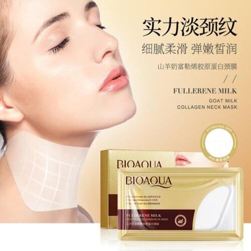 1pc Neck Mask Goat Milk Fullerene Collagen Neck Membrane Tighten Skin Neck Mask Anti Aging Whitening Neck Mask