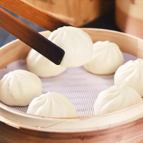 2Pcs Silicone Steamer Non-Stick Pad Round Dumplings Mat Steamed Buns Baking Pastry Dim Sum Mesh Steam Cloth