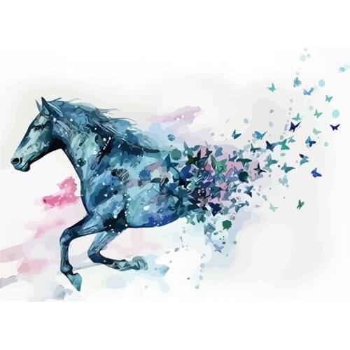 Abstract Horse Animal DIY Embroidery Cross Stitch 11CT Kits Craft Needlework Set Printed Canvas Cotton Thread Home Design