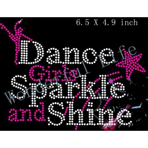 Free Shipping Dance Rhinestone Transfer, Dance Bling, Dance Girls Sparkle, Dance Bling Iron On