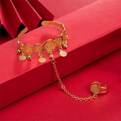 4Pieces Coin Bracelet for Bbby Dubai Bangles Ethiopian Bangles African Jewelry Arab Middle East