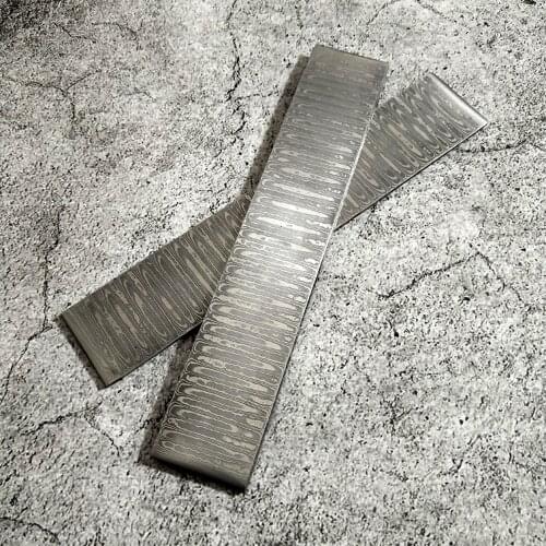 Damascus Steel DIY Cutter Making Materials Pattern Steel Bar Cutter Blade Blank Has Been Heat Treating