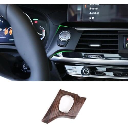 Pine Wood Grain ABS Plastic Car One-button Start Decoration Frame Trim for BMW X3 X4 G01 G02 2018 2019 LHD Vehicles Accessories