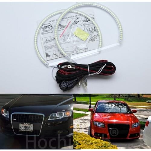 For Audi A4 S4 RS4 2005 2006 2007 2008 2009 Ultra bright SMD white LED angel eyes 2600LM 12V halo ring kit daytime running light
