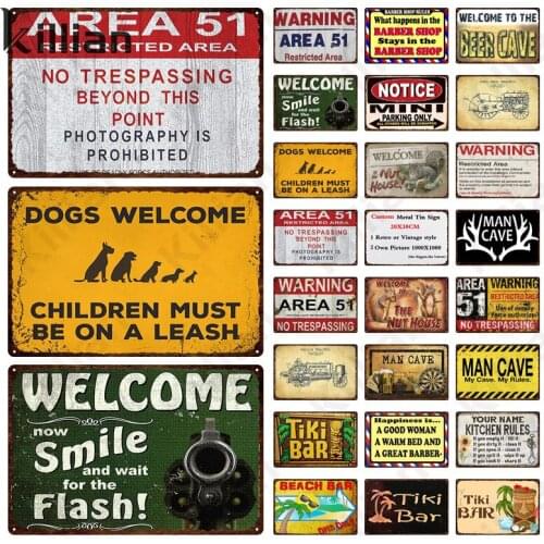 Welcome Beer Cave Tin Sign Metal Plaque Retro Creative Art Picture Garage Metal Poster Bar Hotel Wall Metal Plate Decoration