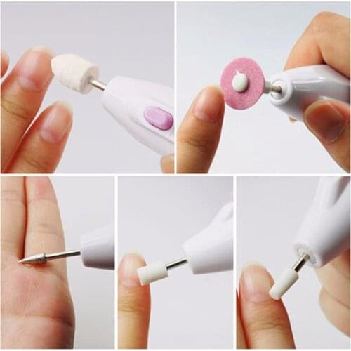 5 Bits Electric Nail File Drill Kit Tips Manicure Toenail Pedicure Salon Pen Shape Set Electric Manicure Nail Art File Beauty
