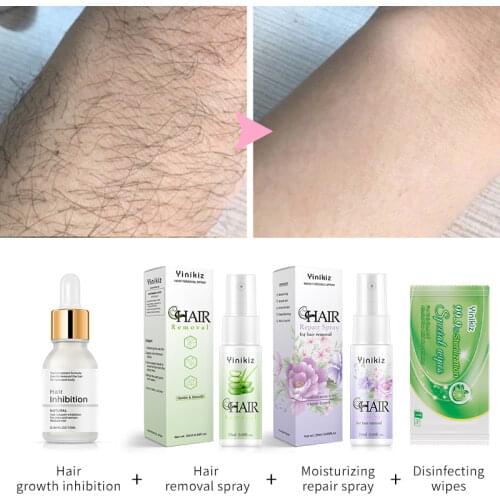 Permanent Hair Removal Inhibition Spray Essence Painless Beard Leg Armpit Smooth Repair Skin Facial Pubic Hair Stop Growth Spray
