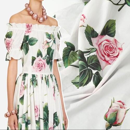 European brand new digital printing fabric, rose digital printing, sewing fabric factory store is not out of stock