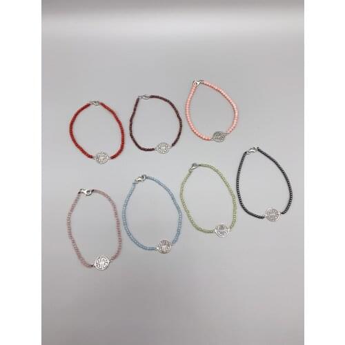 FoLisaUnique Peridot Hematite Coral Aquamarine Bracelet For Women 925 Sterling Silver Clasp Garnet Rose Quartz Healing Stone