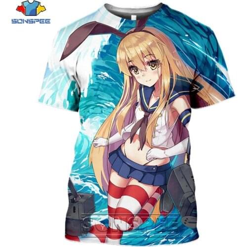 SONSPEE 3D Print Men Tshirt Kantai Collection T-shirt Summer Kawaii Girl Tshirt Streetwear Fashion Short Sleeve Brand Youth Tops