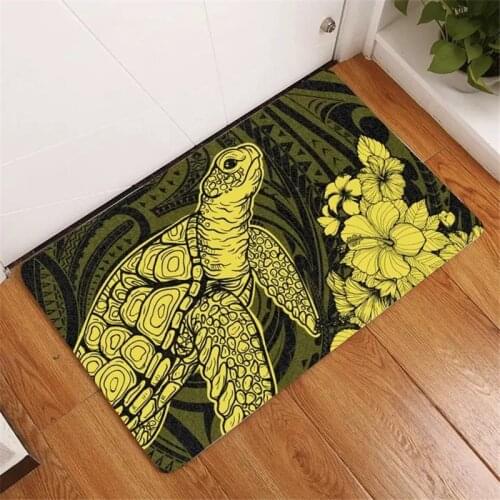 Hawaii Hibiscus Memory Polynesian Turtle Door Mat 3D Prined Doormat Non Slip Door Floor Mats Decor Porch Doormat