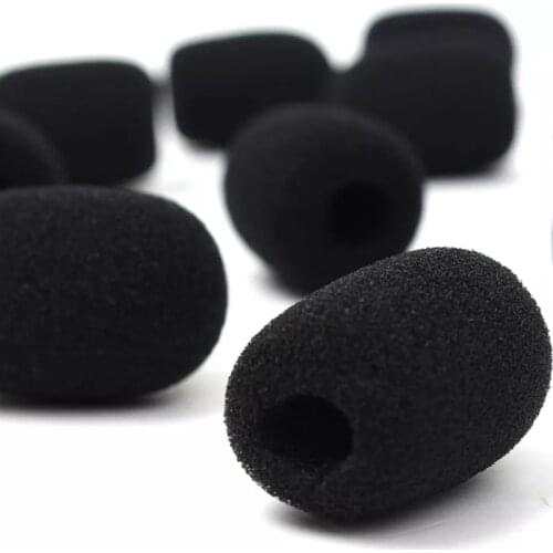 Hot 100Pcs Microphone Headset Grill Windshield Sponge Foam Black Mic Cover 30mmx8mm