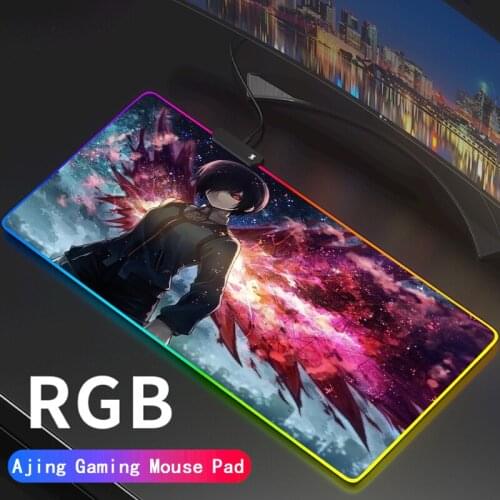 Anime Tokyo Ghoul Gaming Computer Mousepad RGB Large Illuminate Mouse Carpet Big Mause Pad PC Desk Play Mat with Backlit
