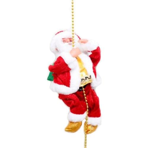 Santa Claus Ornament Singing Electric Stair Climbing Santa Claus Toy for Christmas Decoration BJStore