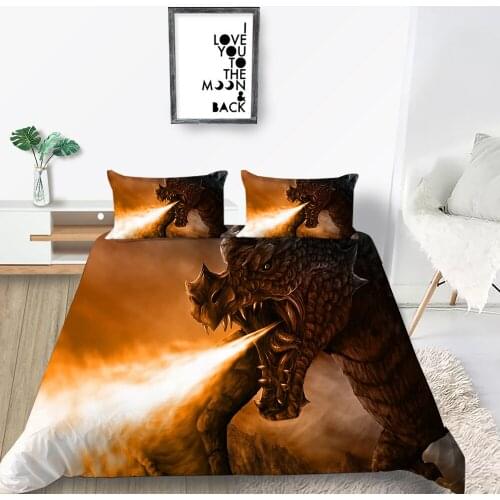 Dragon Bedding Set Single Fashionable 3D Soft Cool Duvet Cover Spitfire Queen King Twin Full Double Unique Design Bed Set