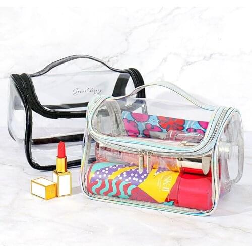 Cosmetic Bag Beauty Travel Organizer Clear Makeup Bag Beautician Case Toiletry Bag Make Up Pouch Wash Bags Transparent PVC Bags