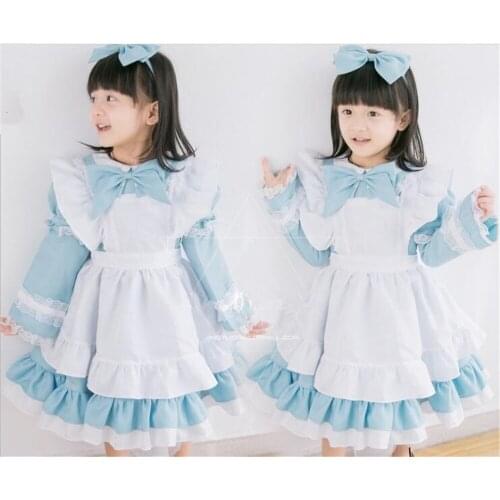 Halloween Party Costume Housemaid Cosplay Adults and Kids Cosplay Dance Costume Headwear Outfits B368
