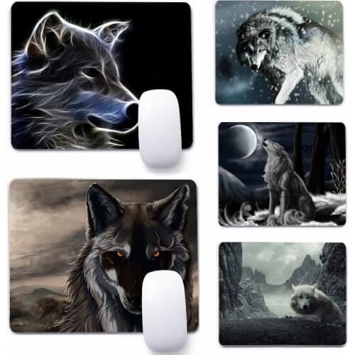 Animal Wolf Howl 22x18cm Mouse Pad Computer Small Mouse Non-slip Pad Desktop Keyboard Pad Office Mouse Mat