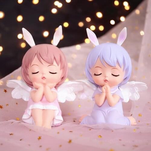 Creative Annie Baby Angel Girl Heart Girl Decorative Ornaments Supply Small Night Light Cake Ornaments Synthetic Resin
