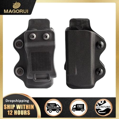 MAGORUI 1PCS IWB/OWB Gun Holster Single Magazine Case Mag Pouch Fits Glock 17 19 26/23/27/31/32/33