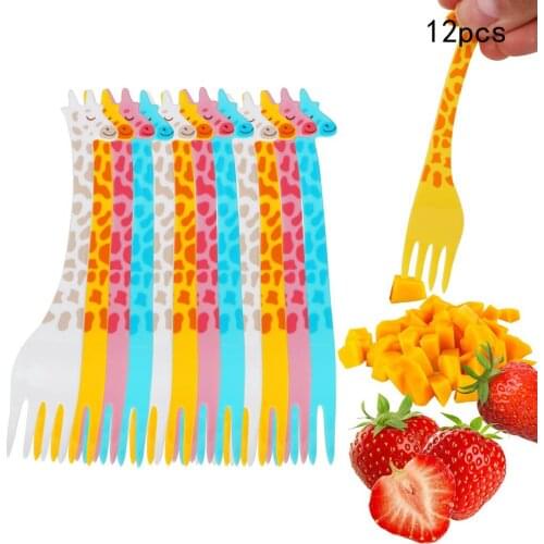 Food Picks Fruit Snack Toothpick Cartoon Giraffe Shape 12pcs/set Kitchen Accessories Tableware Kitchen Tool Salad Desert Forks
