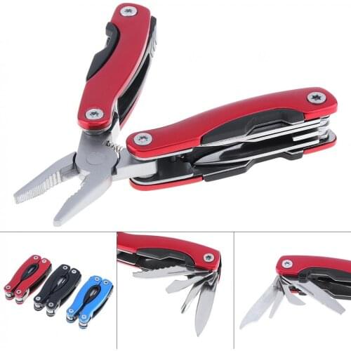 Multifunction Folding Mini Pliers Screwdriver Can Bottle Opener Combination Tool Accessories with Nylon Bag for Outdoor Camping