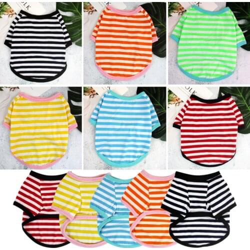 Fashion Cat Clothes Pet Dog Clothes For Small Dogs Classic Stripes Costumes For Dogs Pets Clothing Chihuahua Clothes T-Shirt Cat