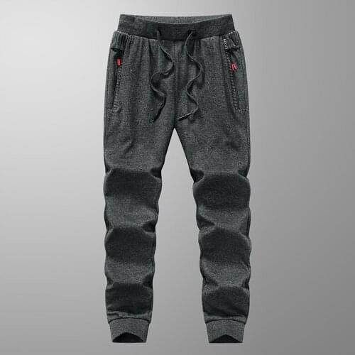 Mens Fleece Sweatpants Warm Pants Men 2021 Winter Stretch Plus Size Joggers Solid Trousers Street Wear Sports Pants Trousers Men