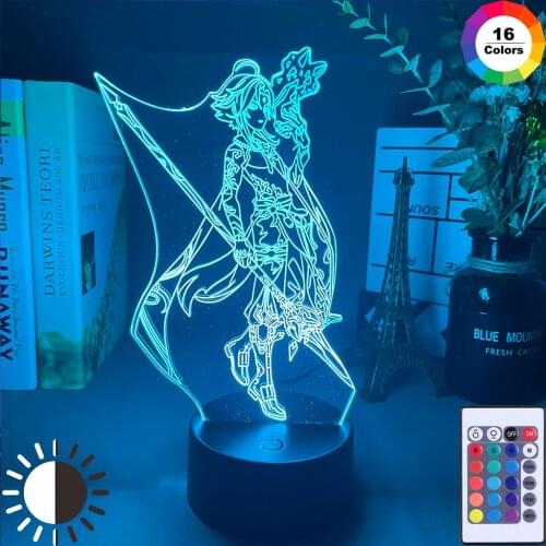 Genshin Impact Night Light 3D Illusion Game Table Lamp for Bedroom Decor Anime Atmosphere Bedside Night Lamps Kids Birthday Gift