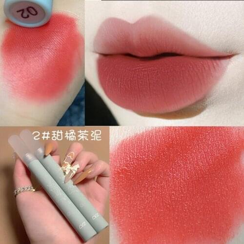 Nude makeup lip glaze rose red warm colors light ice cream appearance long lasting waterproof velvet matte lip gloss