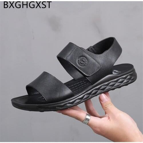 Beach Sandals Men Casual Shoes Italian Mens Sandals Summer Fashion Designer Shoes Genuine Leather Sandals Mens Summer Shoes 2020