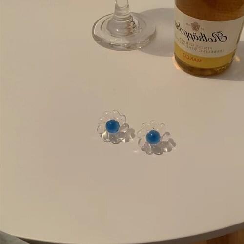 S925 New Transparent Flower Ear Stud Fashionable Temperament Goes With Everything Classic Girl Ear Act The Role Of Tide