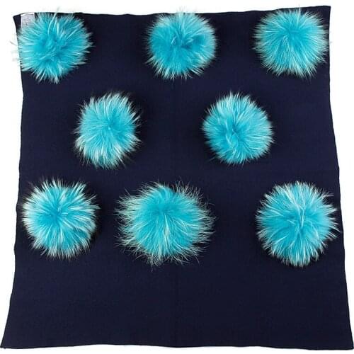 Newborn Kids Baby Warm Wool Swaddling Blanket Travel Sleeping Blanket with Real Fur Pompom Solid Color Bedding Swaddles Wrap