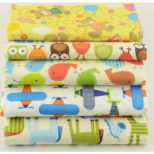 Telas Patchwork Algodon 100% Cotton Fabric Dye 40cmx50cm Cartoon Designs 5 Pcs/lot Crafts Baby Sewing Fabric Dress Material