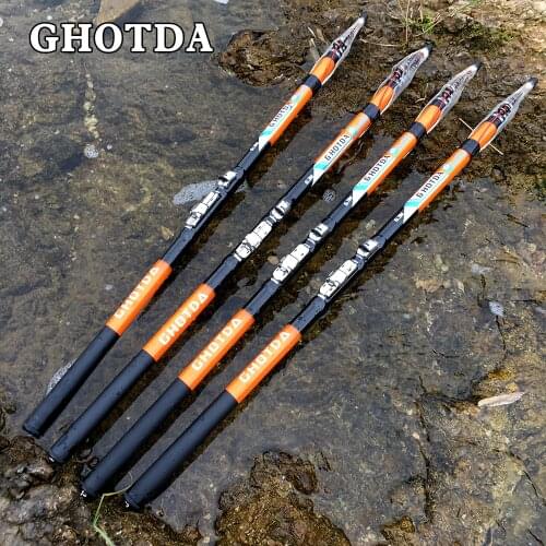 GHOTDA Fishing Rod Superhard Carbon 2.7 3.6 4.5 5.4 6.3M Rock Pole Hand Rod Fishing Rod