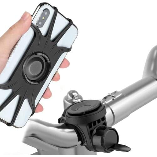 Bike Phone Holder Bicycle Mobile Cellphone Holder Silicone Magnetic Suction Motorcycle Support